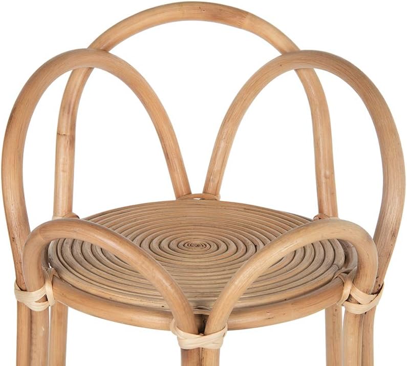 Natural Rattan Loop Indoor Potted Plant Stand