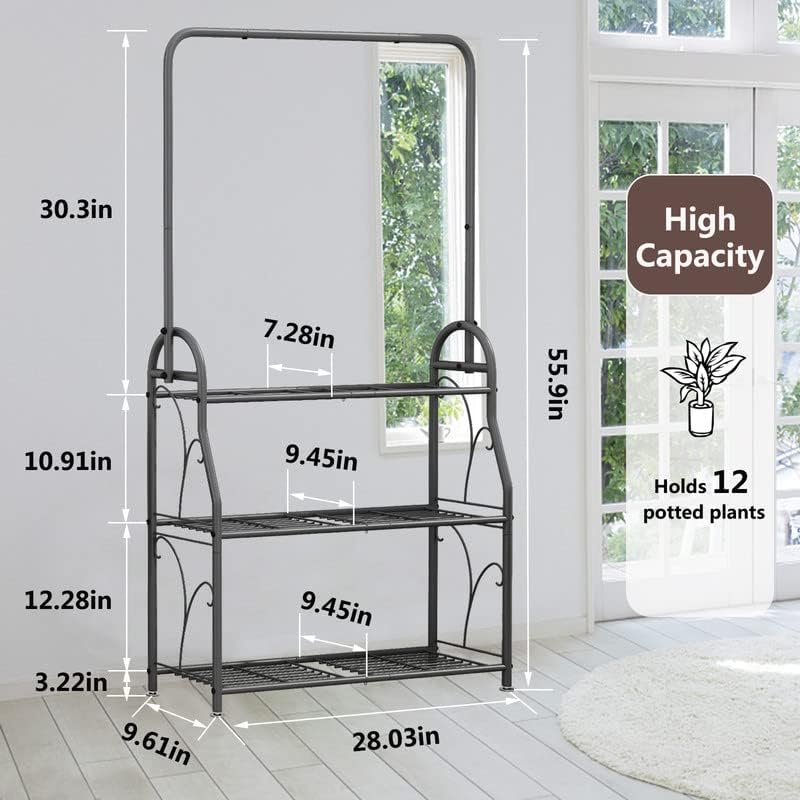 3‑Tier Metal Indoor‑Outdoor Ladder Plant Stand