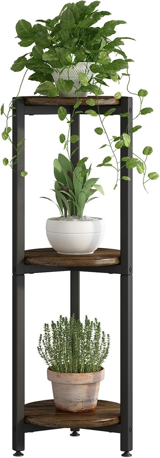 Tall Round Indoor Corner Multi‑Tier Plant Stand