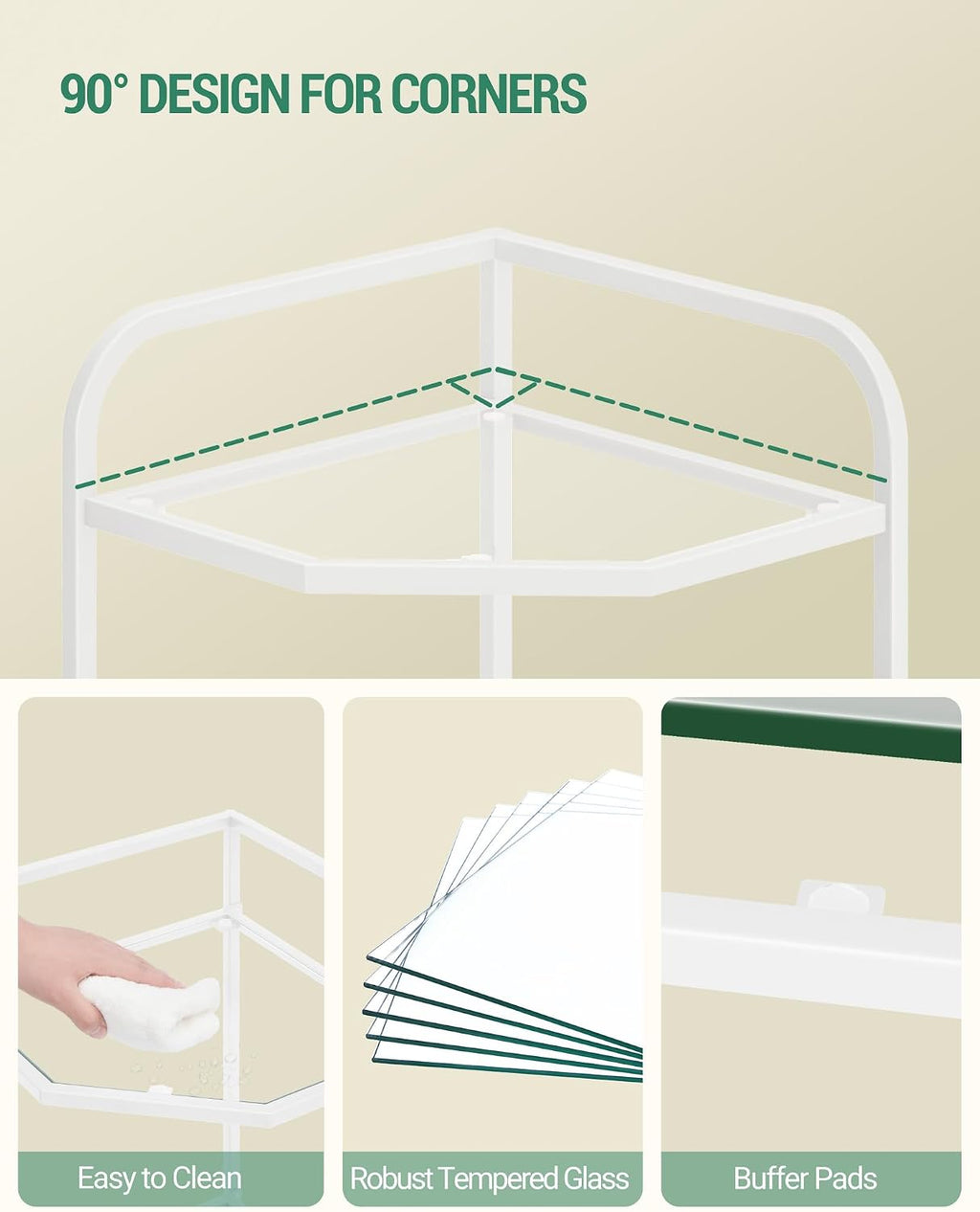 6‑Tier Glass Multipurpose Corner Display Shelf Stand