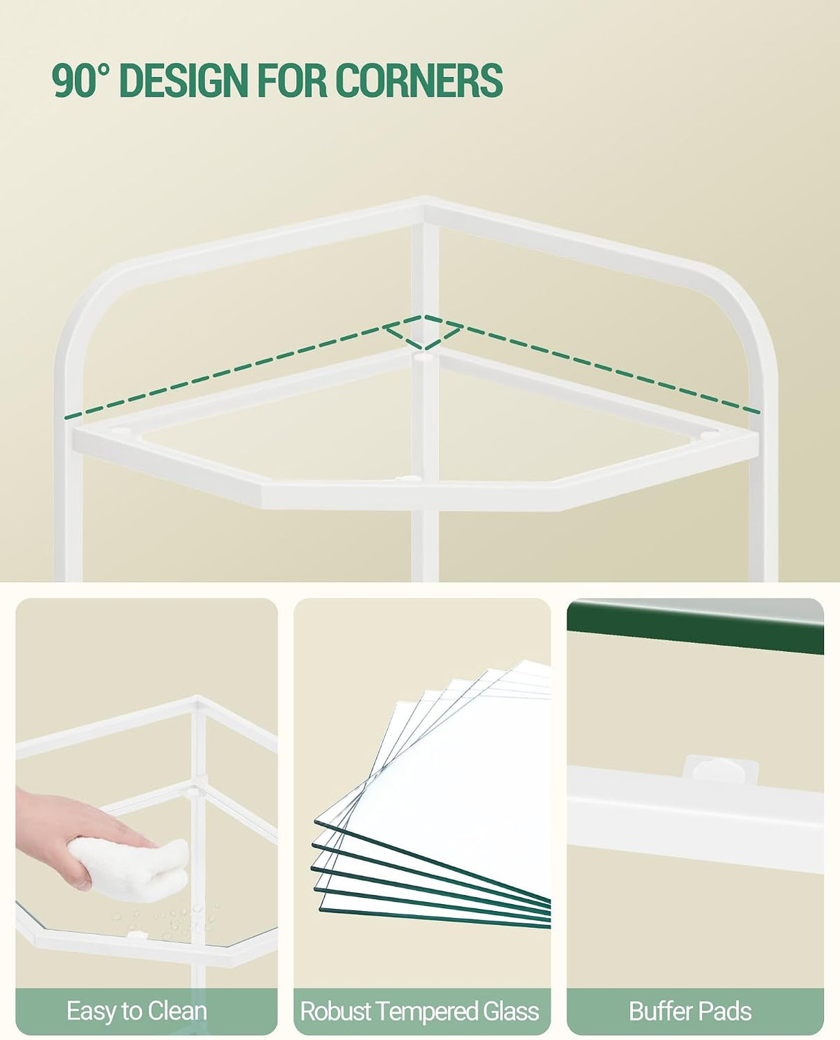 6‑Tier Glass Multipurpose Corner Display Shelf Stand