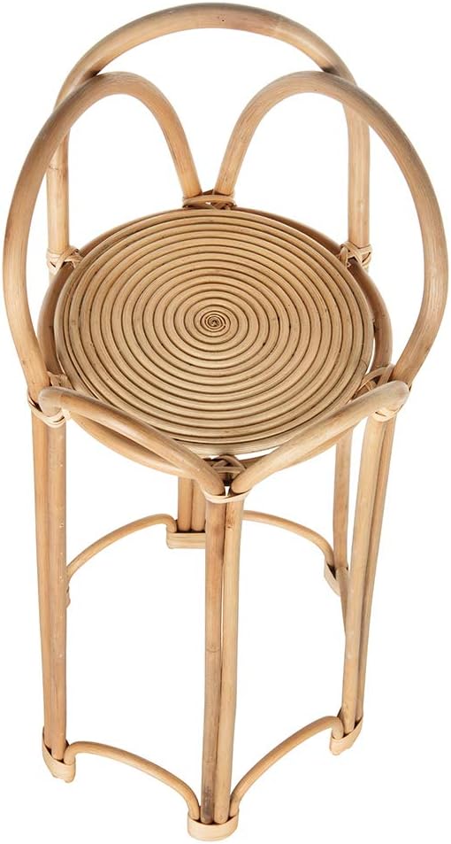 Natural Rattan Loop Indoor Potted Plant Stand