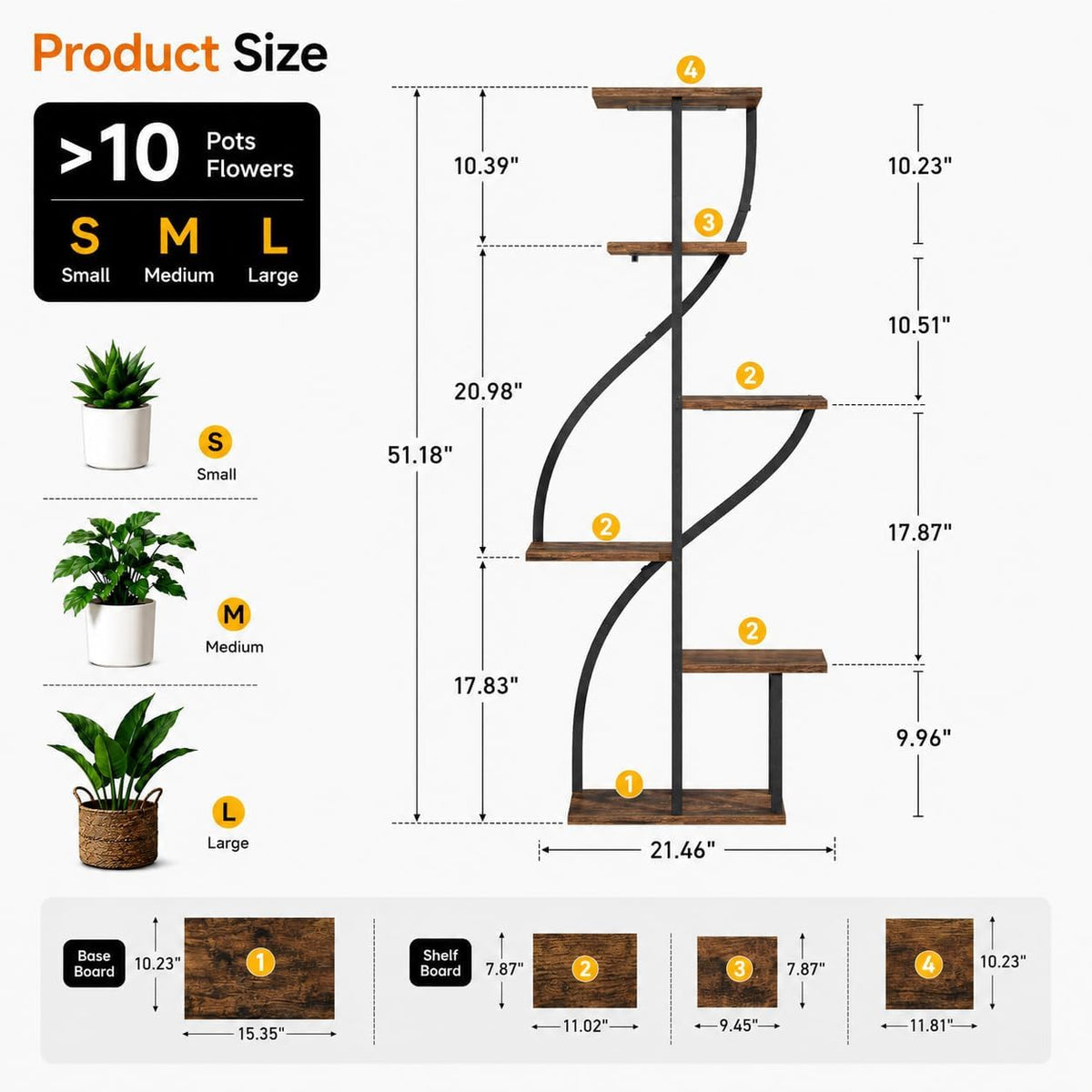 6‑Tier Indoor Plant Stand With Grow Light