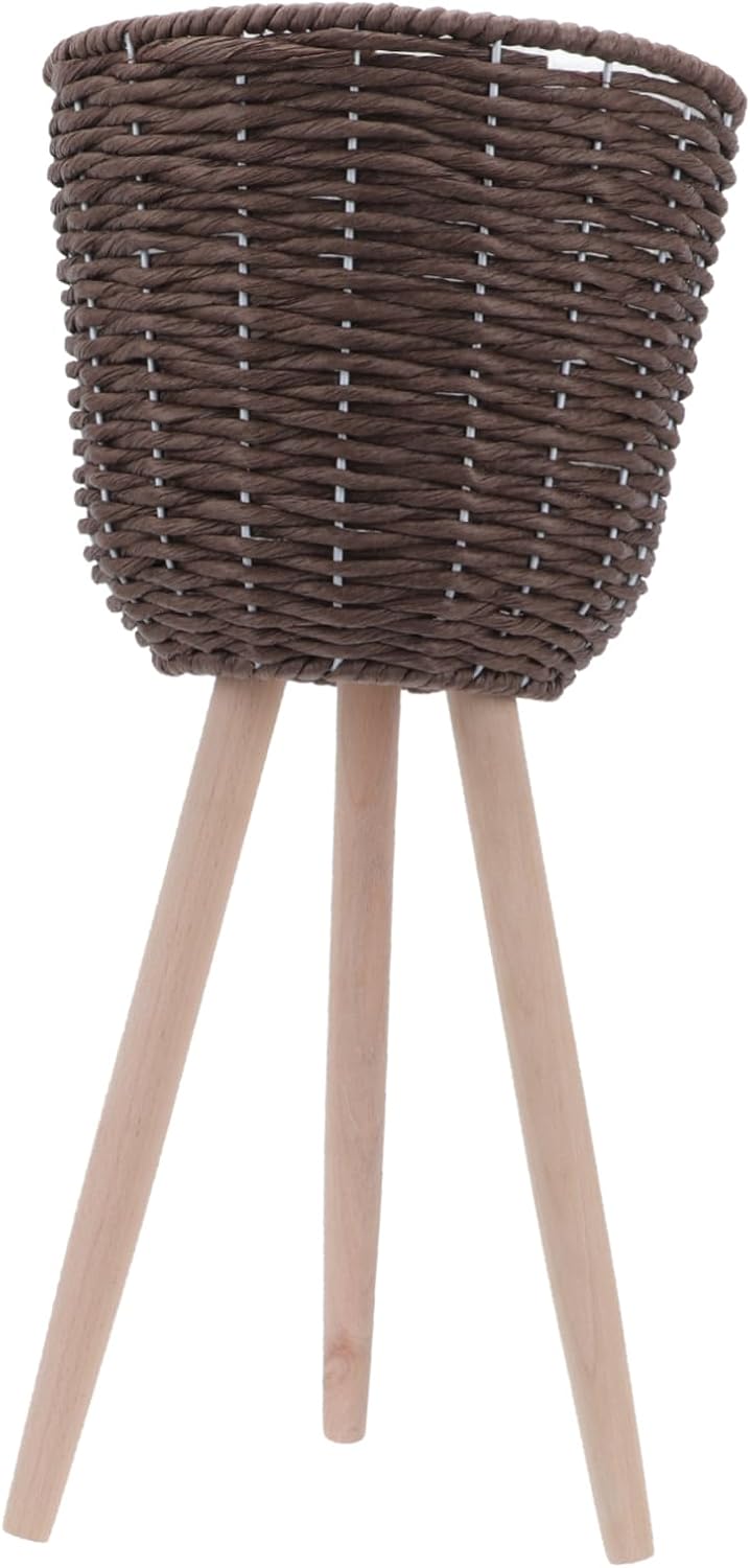 Rattan Woven Flowerpot With Floor Display Rack
