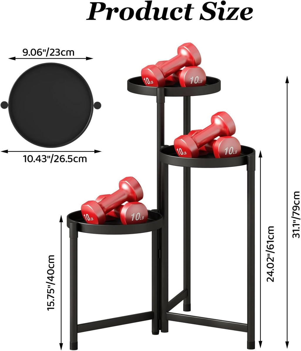 3‑Tier Tall Metal Indoor‑Outdoor Plant Stand Rack