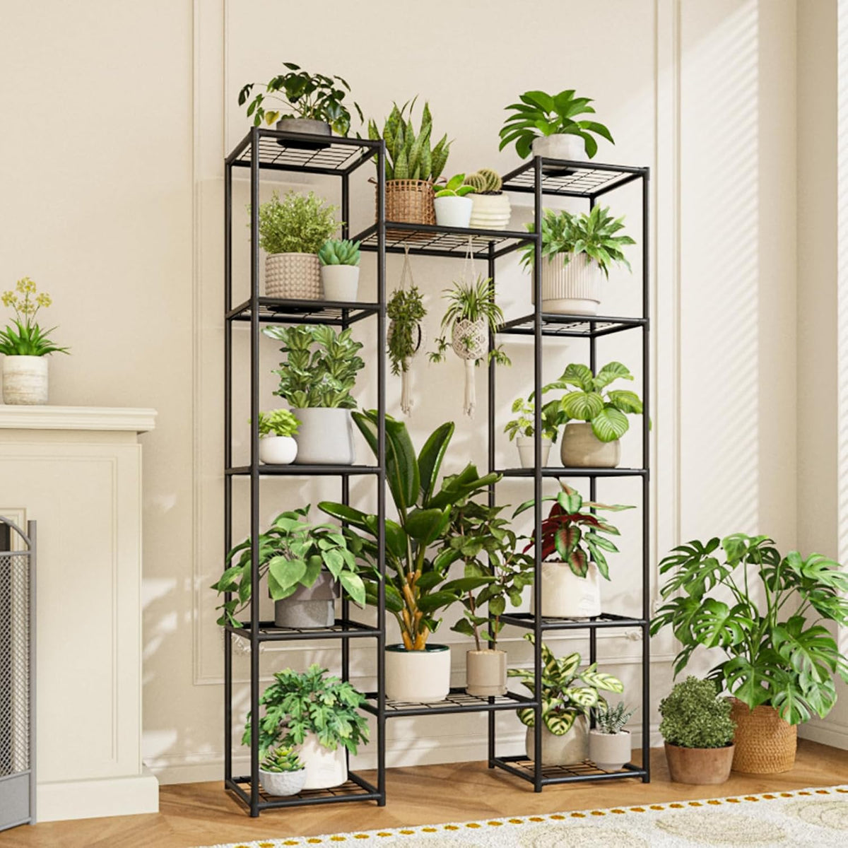 Heavy‑Duty Metal Multi‑Pot Indoor‑Outdoor Plant Stand
