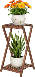 Tiered Wooden Indoor Corner Plant Stand Shelf