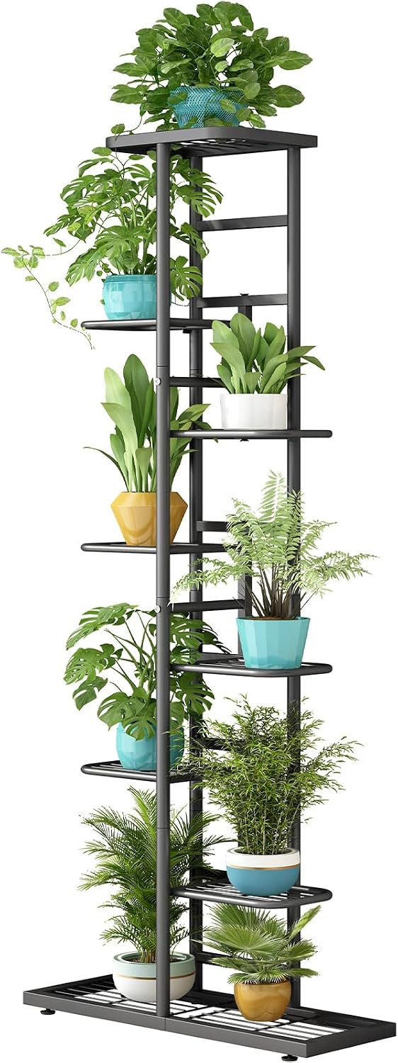 8‑Tier Metal Indoor‑Outdoor Plant Stand Shelf