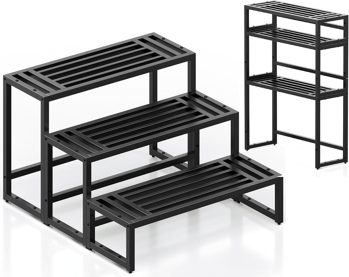 3‑Tier Ladder Metal Indoor‑Outdoor Plant Stand
