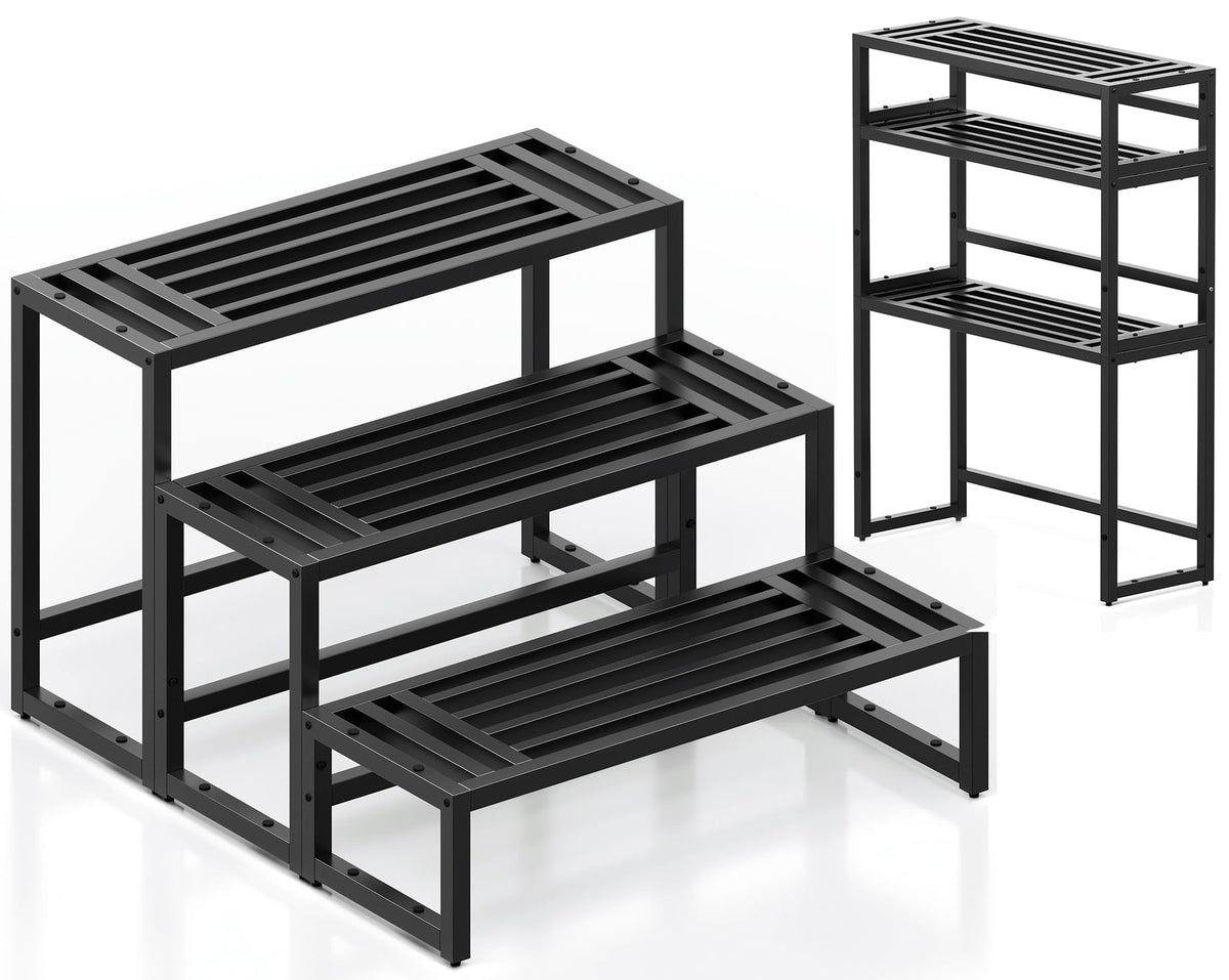 3‑Tier Ladder Metal Indoor‑Outdoor Plant Stand