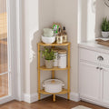 3‑Tier Bamboo Multipurpose Corner Storage Shelf Stand
