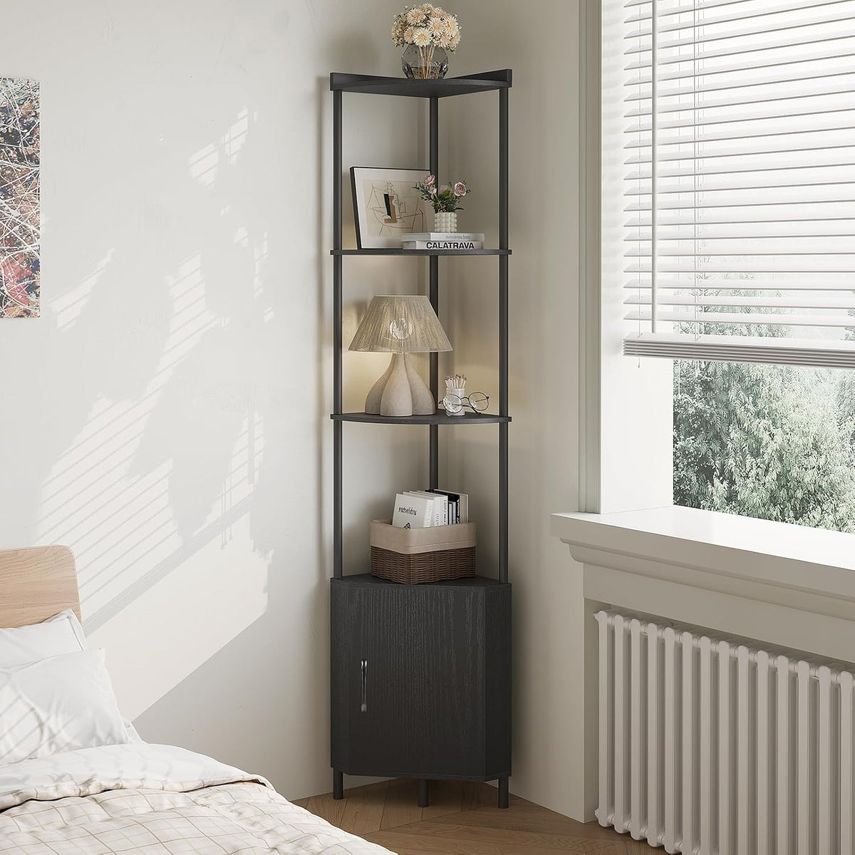 5‑Tier Tall Multipurpose Corner Storage Display Shelf
