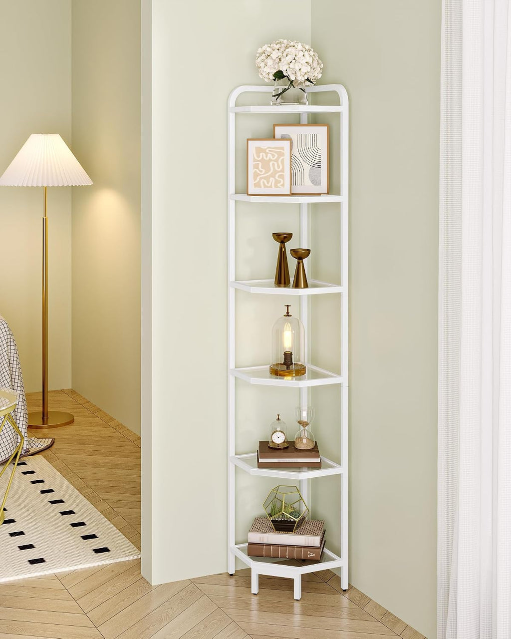 6‑Tier Glass Multipurpose Corner Display Shelf Stand