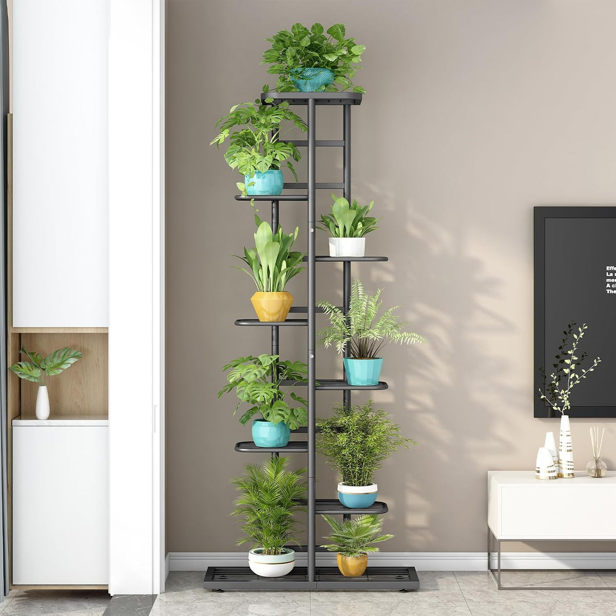 8‑Tier Metal Indoor‑Outdoor Plant Stand Shelf