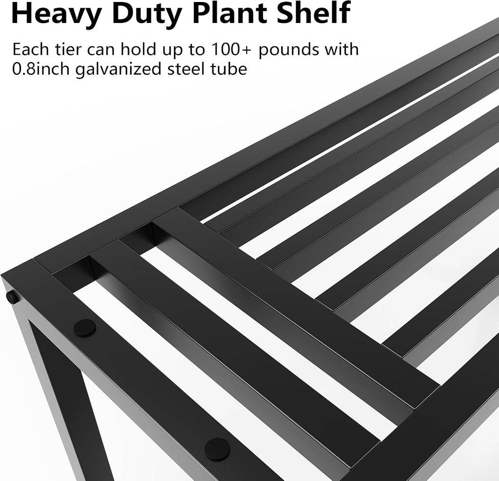 3‑Tier Ladder Metal Indoor‑Outdoor Plant Stand