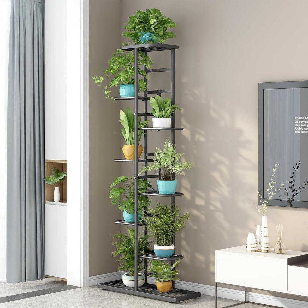 8‑Tier Metal Indoor‑Outdoor Plant Stand Shelf