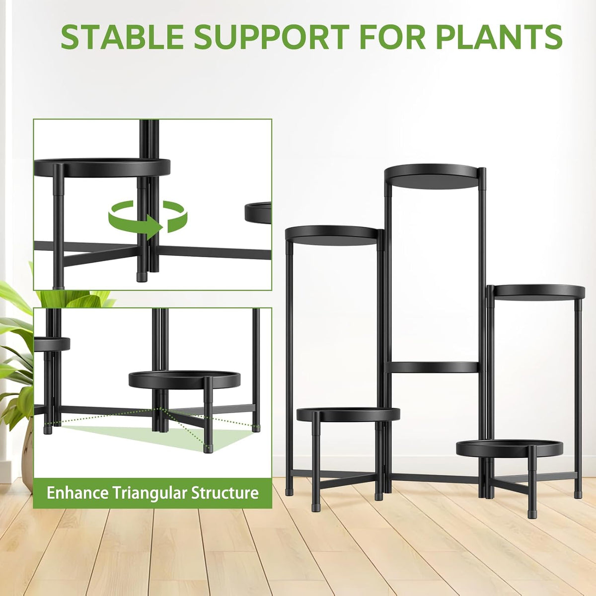 6‑Tier Large Indoor‑Outdoor Metal Plant Stand