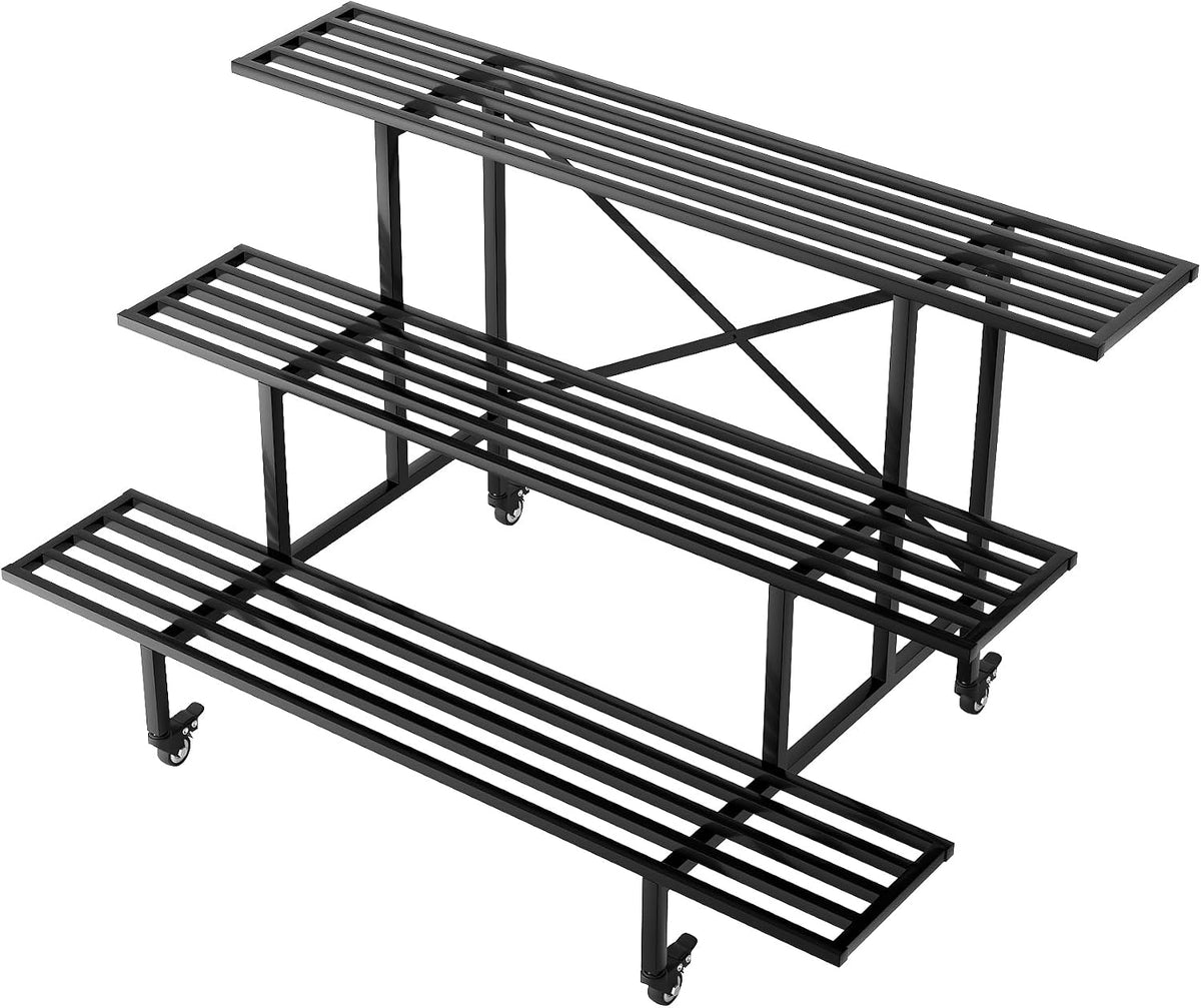 3‑Tier Wheeled Heavy‑Duty Metal Plant Stand