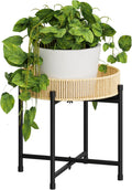 Boho Rattan Indoor Single Plant Stand Table