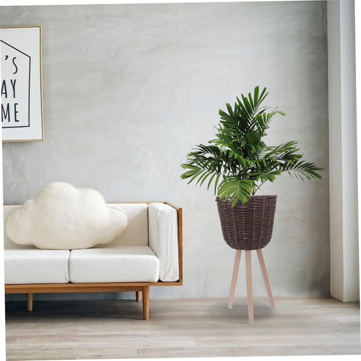Rattan Woven Flowerpot With Floor Display Rack