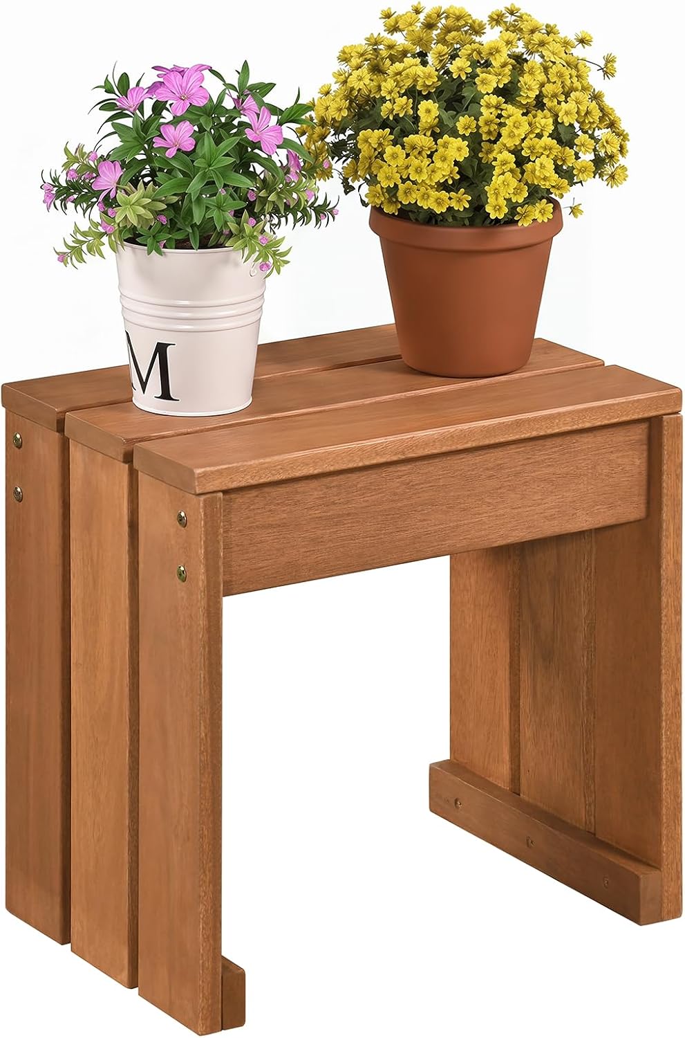 Slatted‑Top Wooden Indoor Flower Pot Plant Stand