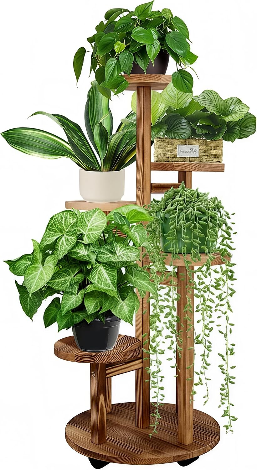 5‑Tier Tall Indoor Plant Display Stand Shelf