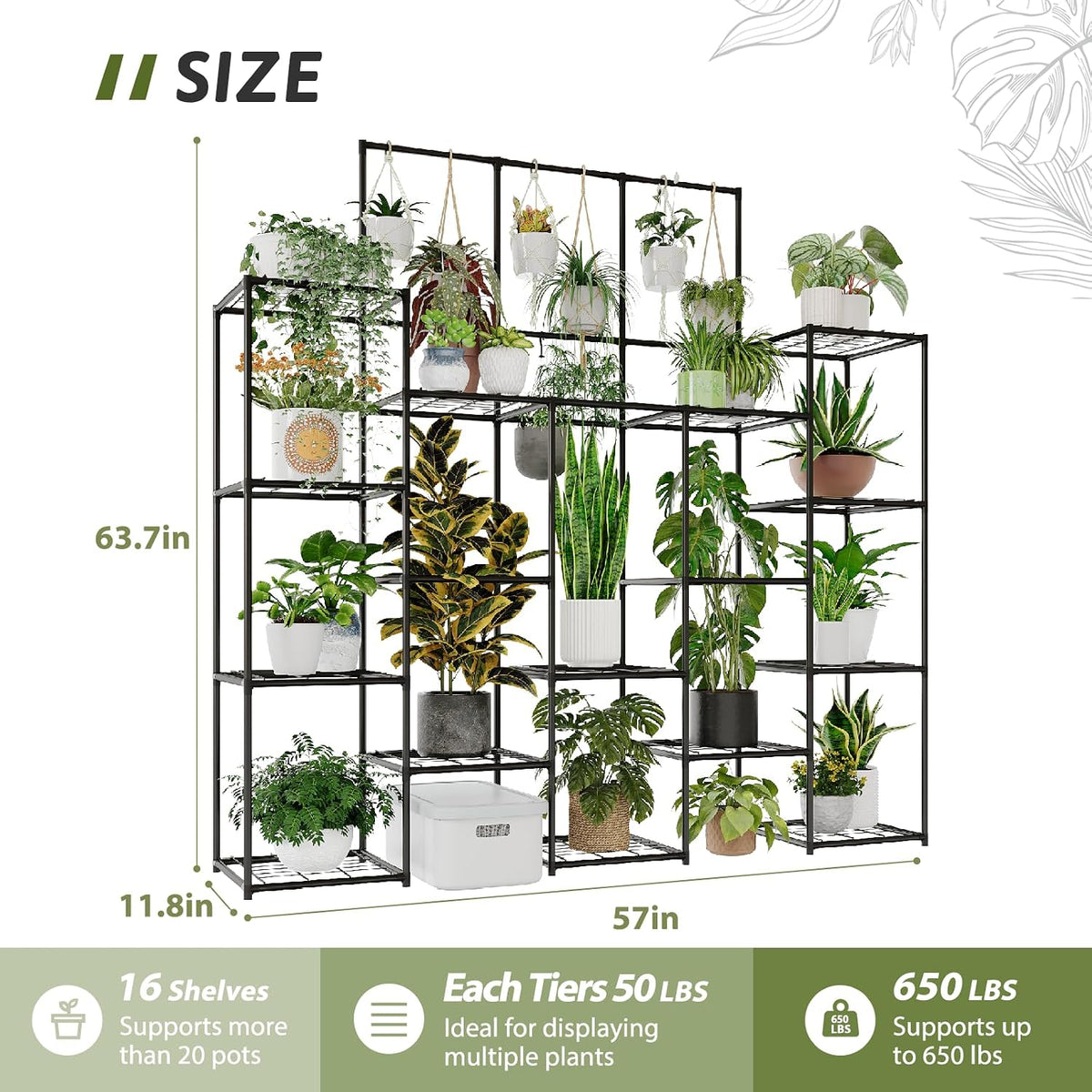 14‑Tier Heavy‑Duty Metal Indoor‑Outdoor Plant Stand