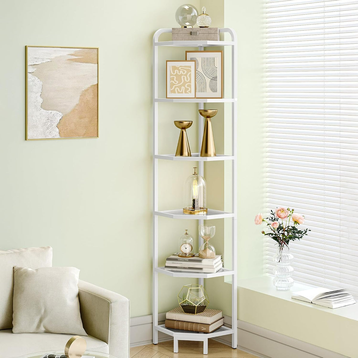 6‑Tier Glass Multipurpose Corner Display Shelf Stand