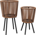 2‑Pack PE‑Rattan Indoor Outdoor Plant Stand