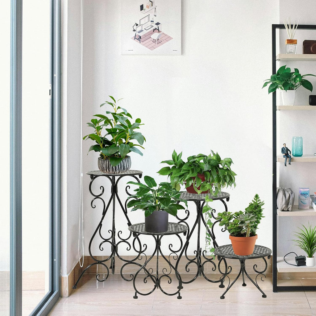 4‑Pack Rustproof Metal Indoor‑Outdoor Plant Stands