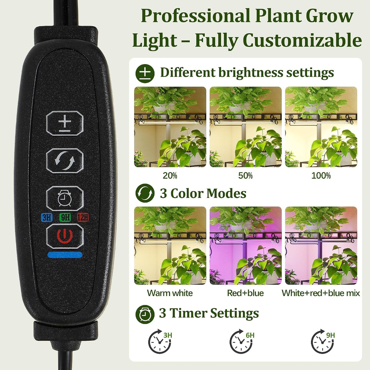 10‑Tier Metal Corner Plant Stand With Grow Lights