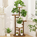 4‑Tier Tall Wooden Indoor Corner Plant Stand Table