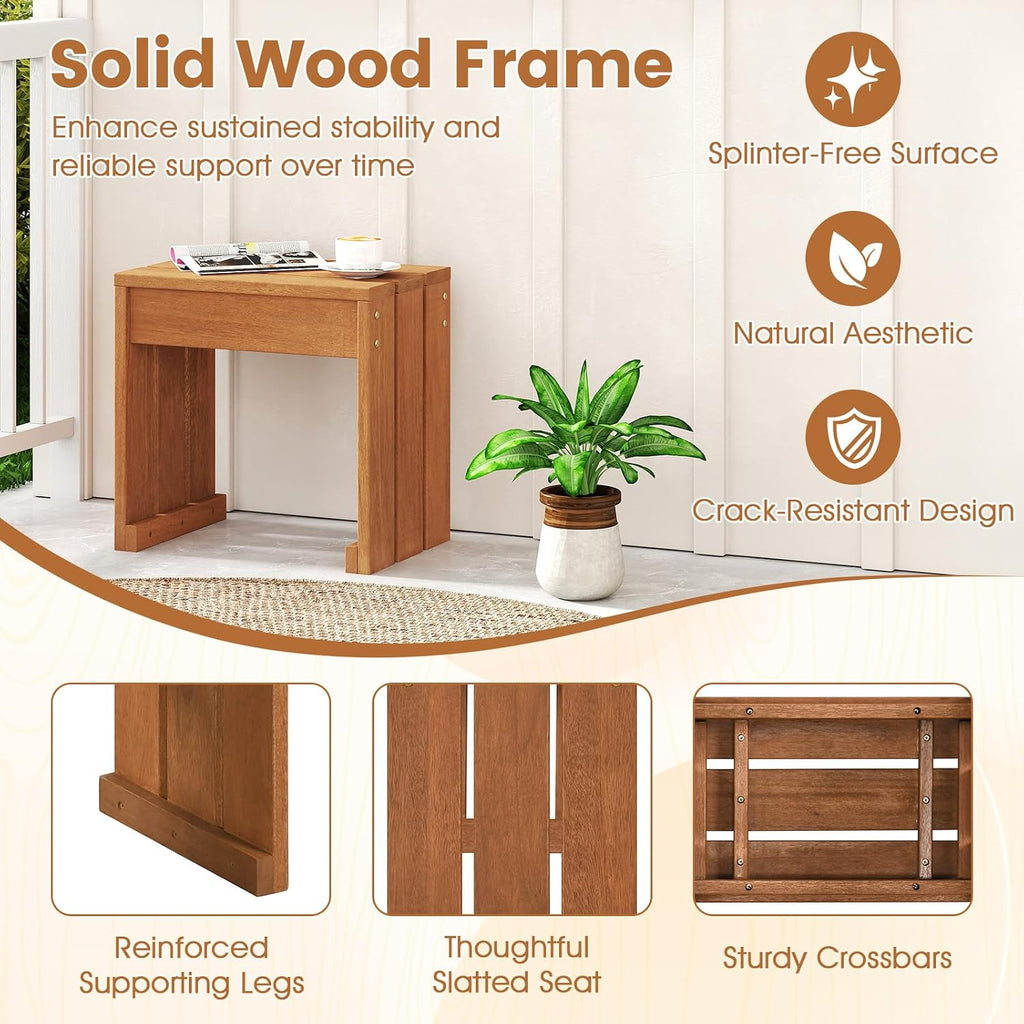 Slatted‑Top Wooden Indoor Flower Pot Plant Stand