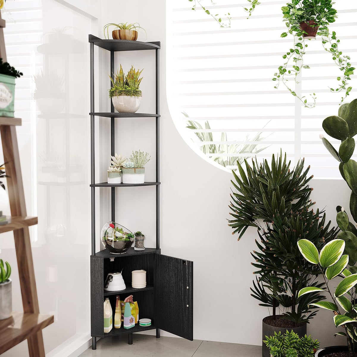 5‑Tier Tall Multipurpose Corner Storage Display Shelf